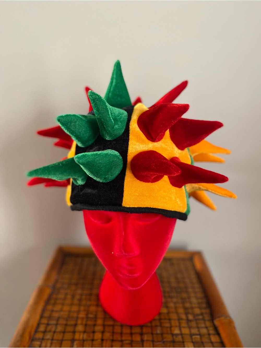 Jester Hat 7.5 Costume Spiked Novelty Vintage 90s Mardi Gras Ren Faire Rave Punk